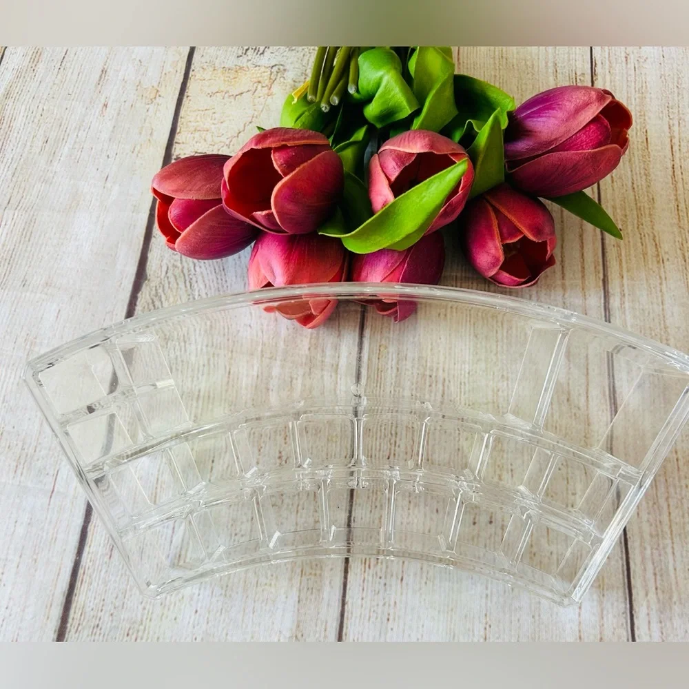 Clear 19 Compartment Curved Cosmetic Organizer